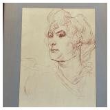 FRAMED PORTRAIT SKETCH | Pastel sketch of a person, framed behind glass; Overall 29 x 20-1/2 in., Si