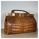 VINTAGE ALLIGATOR SKIN HANDBAG | h. 14 x 15 x 5-1/2 in.