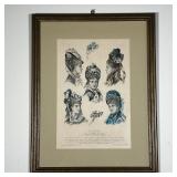 FRENCH PLATE PRINT | French plate print, "La Saison Journal Illustre Des Dames"; Overall h. 19-1/4 x