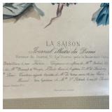 FRENCH PLATE PRINT | French plate print, "La Saison Journal Illustre Des Dames"; Overall h. 19-1/4 x