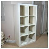 IKEA BOOKCASE | White wood open bookshelf with eight square / cube cubby hole shelves; 59 x 31 x 15-