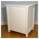  White painted wood nightstand / end table with single drawer over an open storage area; h. 26-1/2 x