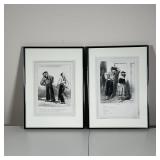 PAIR FRENCH PRINTS | Prints of plate etchings, pub. Chez Bauger R du Croissant 16; each overall 15-1