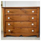 PINE CHEST of DRAWERS | Pine chest with four drawers; 33 x 17-1/2 x 40 in.