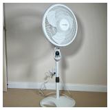 LASKO STAND FAN WITH TIMER | White 18 in. Lasko oscillating stand fan with timer, adjustable height,