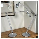 (2pc) HALOGEN DESK LAMPS | Halogen desk lamps with articulating arms, Tested and works; Fully extend
