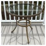 PATIO SIDE TABLE | Glass top round side table
