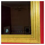 GILT FRAMED MIRROR | With beveled glass; 30 x 42 in.