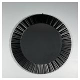 ROUND WALL MIRROR | In a black textured frame; overall dia. 20 in.