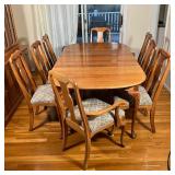 (9pc) HARDEN DINING SET | By Harden Furniture, solid cherry table and chairs dining room set, table 