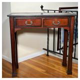TWO DRAWER SIDE TABLE | Asian style console table of small size; h. 30 x w. 31 x d. 13-1/2 in.