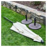 OUTDOOR UMBRELLA SET | Outdoor umbrella with base, aluminum pole; umbrella h. 8 ft. with base; base 