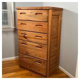 SOLID WOOD CHEST of DRAWERS | Tall dresser; h. 49 x w. 29 x d. 19-1/2 in.