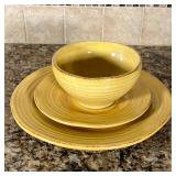 (22pc) YELLOW DINING SET | Includes dinner plates (11-1/2 in.), salad plates (8-1/4 in.) and bowls (