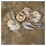 (3pc) BOAT ANCHORS | Two boat anchors and a grappling hook