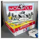 Game of Life, Operation, Trivial Pursuit, Monopoly, and Catch Phrase