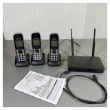 PANASONIC CORDLESS PHONES | Three cordless phones and charging stations, "link-to-cell cellular conv