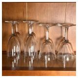 (8pc) DIMINUTIVE FRENCH WINE GLASSES | Four thin vessel glasses / flutes and four wider glasses, all