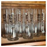 (6pc) RADEBERGER PINT GLASSES | Six Radeberger Pilsner branded narrow 0.4L glasses made by Sahm Glas