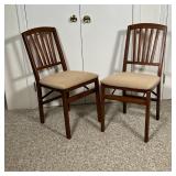 PAIR FOLDING CHAIRS | Stakmore co, with cushioned seats, in very good condition