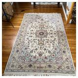 CAPEL AREA RUG | Floral motif area rug on ivory field by Capel in "Silk Road Keshan" style in Ivory;