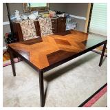 PARQUETRY DINING TABLE | "Directional" parquetry extension dining table by Johnson Furniture Co., wi