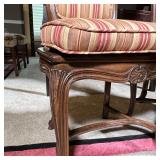 Rococo style side chairs with cane seats, padded upholstered seat backs and matching seat cushions i
