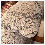 Sherrill Furniture Co. rolled arm sofa with floral print fabric upholstery, includes 3 pillows; h. 3