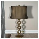 CONTEMPORARY TABLE LAMP | Gold brushed table lamp; h. 24-1/2 in.