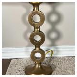 CONTEMPORARY TABLE LAMP | Gold brushed table lamp; h. 24-1/2 in.