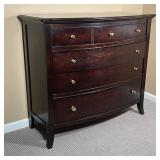 Stanley Furniture "Virginia" chest of drawers with brass pulls, having three drawers over three grad