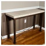 CORAL STYLE HALL TABLE | Console table with a natural coral style top on a brushed metal frame; h. 3