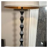 FLOOR LAMP | Dark brown floor lamp with copper patina finish and matching finial; overall h. 61-1/2 