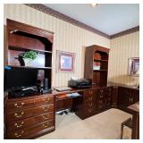 (5pc) OFFICE FURNITURE SET | Five section office furniture set including: pair of bookcase cabinets 