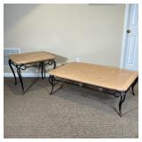 (2pc) ITALIANATE TABLES | Including a coffee /  low table (16 x 50 x 31-1/2 in.) and a matching side