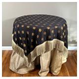 WOOD SIDE TABLE | Round wood top cafe / bistro-style side table with silver metal base, includes gol