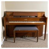 MASON & HAMLIN PIANO | Circa 1963, Mason & Hamlin upright 88-key piano with cushioned bench, no. H 6