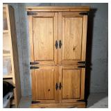 COUNTRY PINE MEDIA CABINET | Pine wood entertainment center / TV cabinet, top and bottom sections wi