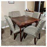 SARRIED LTD. CARD TABLE | Dark wood finish with leather playing surface, includes set of 4 Sam Moore