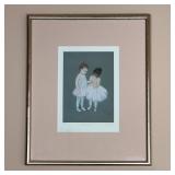 FRAMED BALLERINA PRINT | Print framed behind glass of "Best Friends" by Jennifer Kibel, ed. 2/300 lo