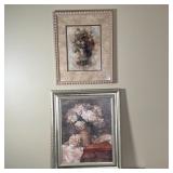 (2pc) FLORAL STILL LIFE PRINTS | Including a giclee print of a floral still life on canvas with heig