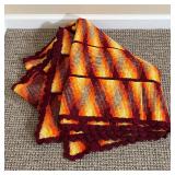 RETRO STYLE THROW BLANKET | Knit throw blanket in seventies style burnt orange tones