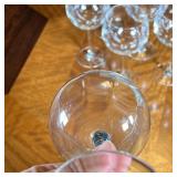 (6pc) WINE GLASSES | Six stemmed white wine glasses with a subtle ripple design to the bowls; h. 8-1