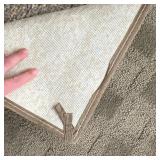 GREEN PATTERN AREA RUG | Textured patterned area carpet, appearing in overall good condition; 11 ft 