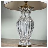 WATERFORD TABLE LAMP | Waterford cut crystal vasiform lamp with original Waterford shade, elegant! h
