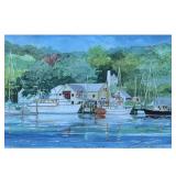 HARBORSCAPE LITHOGRAPH |  Cove, lithograph of a water color painting, ed. 15/100, titled and pencil 