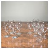 (10pc) IRISH COFFEE GLASSES | With clover stems and gilt rims; h 6 in.