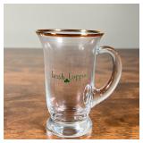 (6pc) IRISH COFFEE GLASSES | Handled glasses with gilt rims; h. 4-1/2 in.