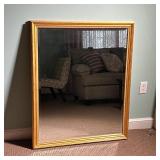 GILT FRAME WALL MIRROR | Beveled glass mirror within a gilt frame, PC Glass Inc. Willett Ave. Port C