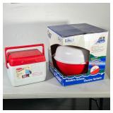 (2pc) HARD COOLERS | Including a Big Bobber floating cooler in original box and a Rubbermaid mini co